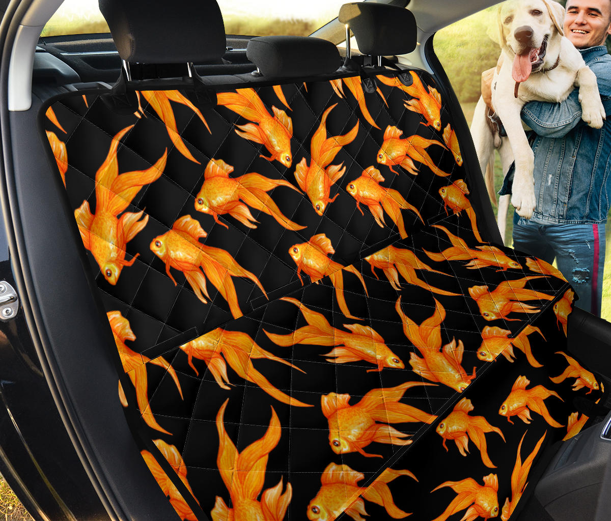 Goldfish Pattern Print Design 03 Rear Dog Car Seat Cover Hammock