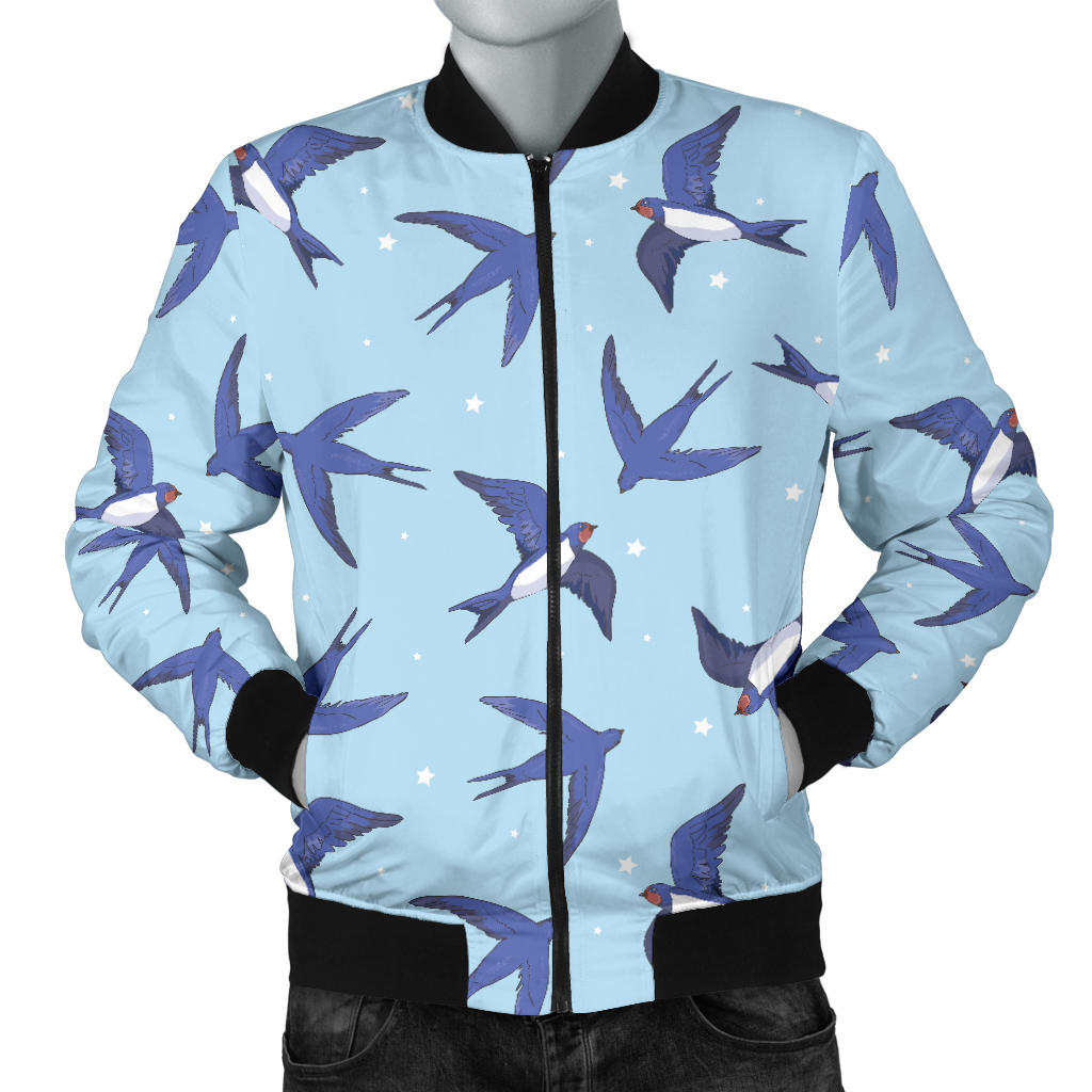 Swallow Bird Pattern Print Design 06 Men Bomber Jacket