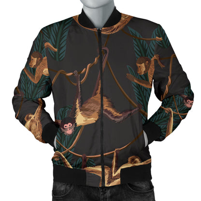 Monkey Pattern Print Design 02 Men Bomber Jacket
