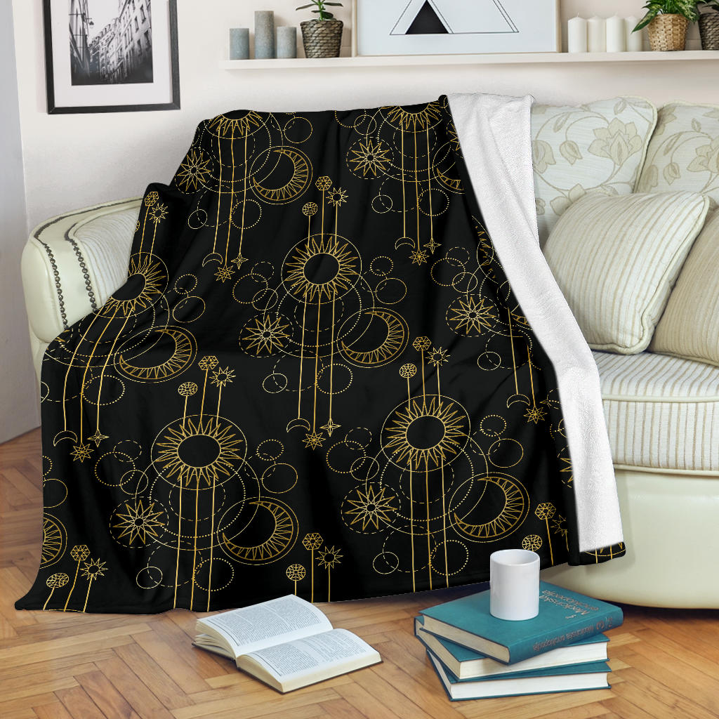 Moon Boho Style Pattern Print Design 01 Premium Blanket