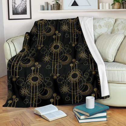 Moon Boho Style Pattern Print Design 01 Premium Blanket