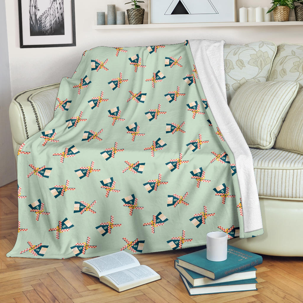 Windmill Pattern Print Design 02 Premium Blanket