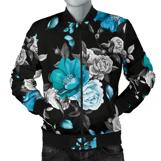 Rose Pattern Print Design A02 Men Bomber Jacket