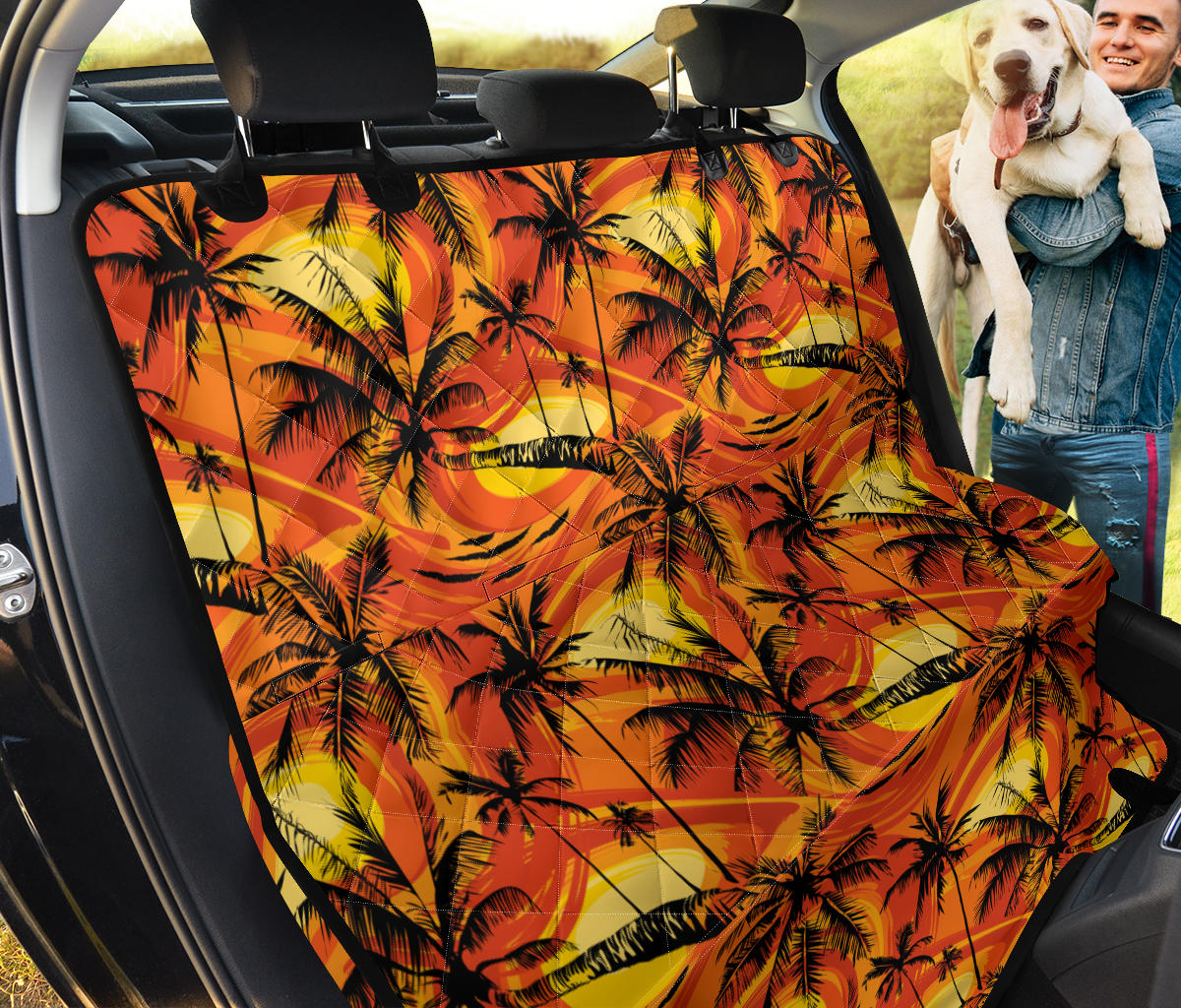 Palm Tree Pattern Print Design A02 Rear Dog Car Seat Cover Hammock