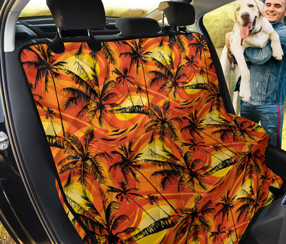 Palm Tree Pattern Print Design A02 Rear Dog Car Seat Cover Hammock