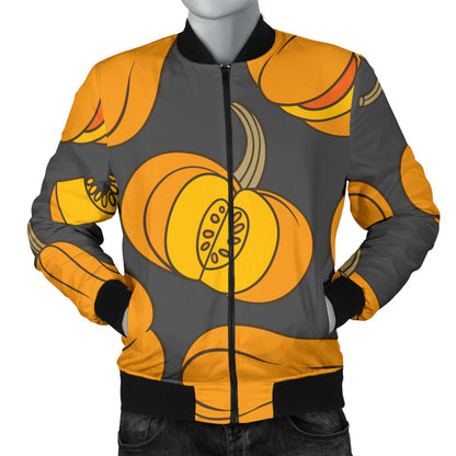 Pumpkin Pattern Print Design A03 Men Bomber Jacket