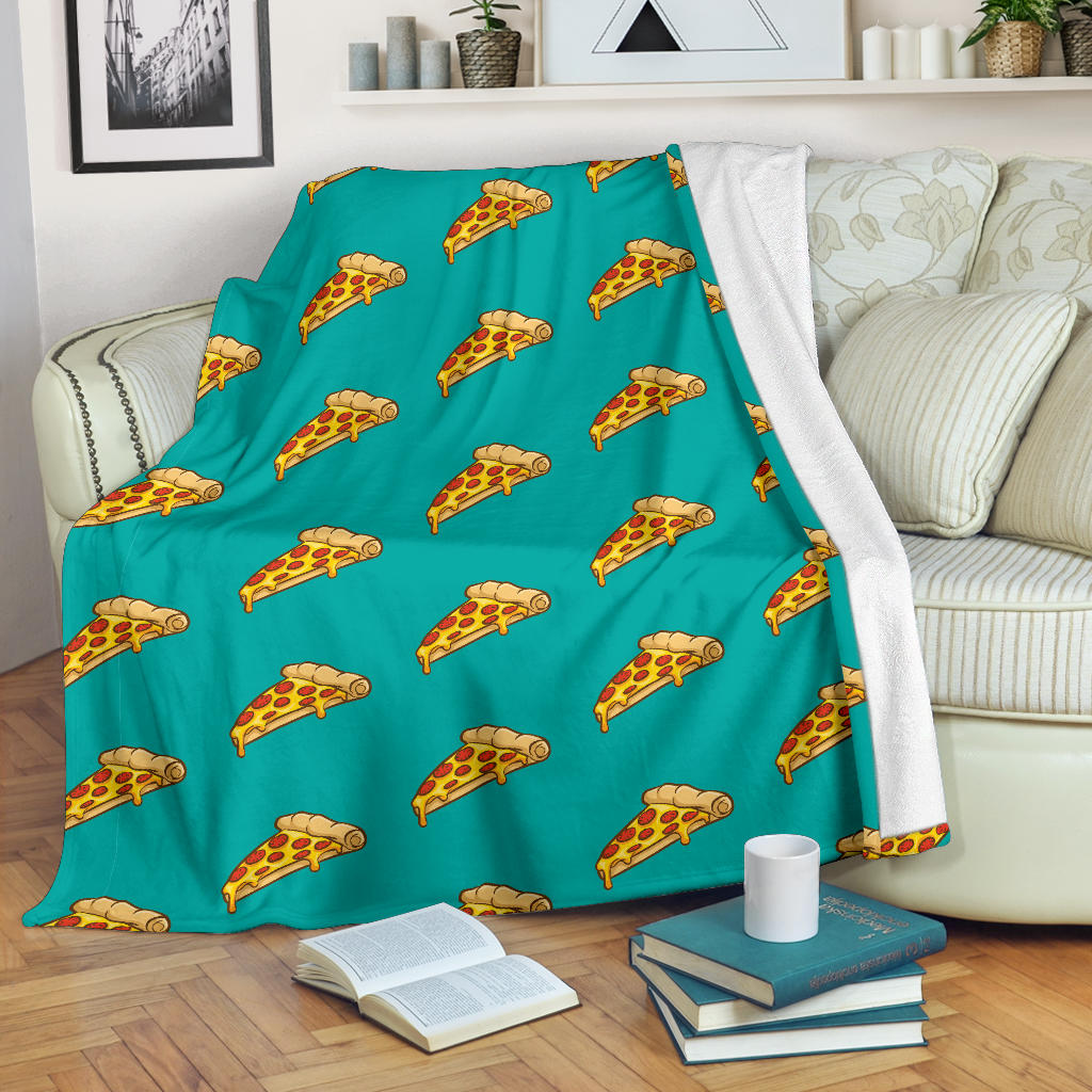 Pizza Pattern Print Design A03 Premium Blanket