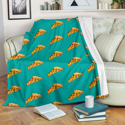 Pizza Pattern Print Design A03 Premium Blanket