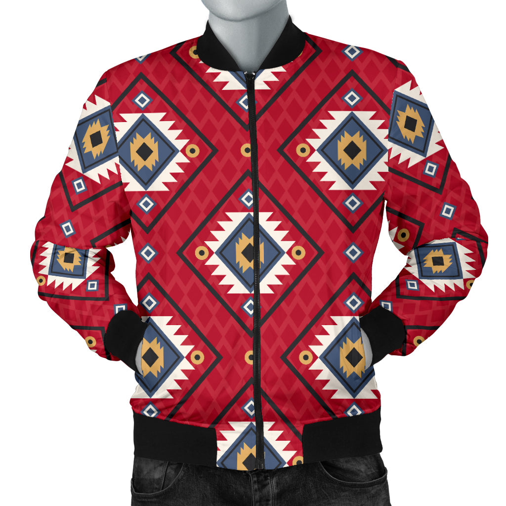 Aztec Pattern Print Design 10 Men Bomber Jacket