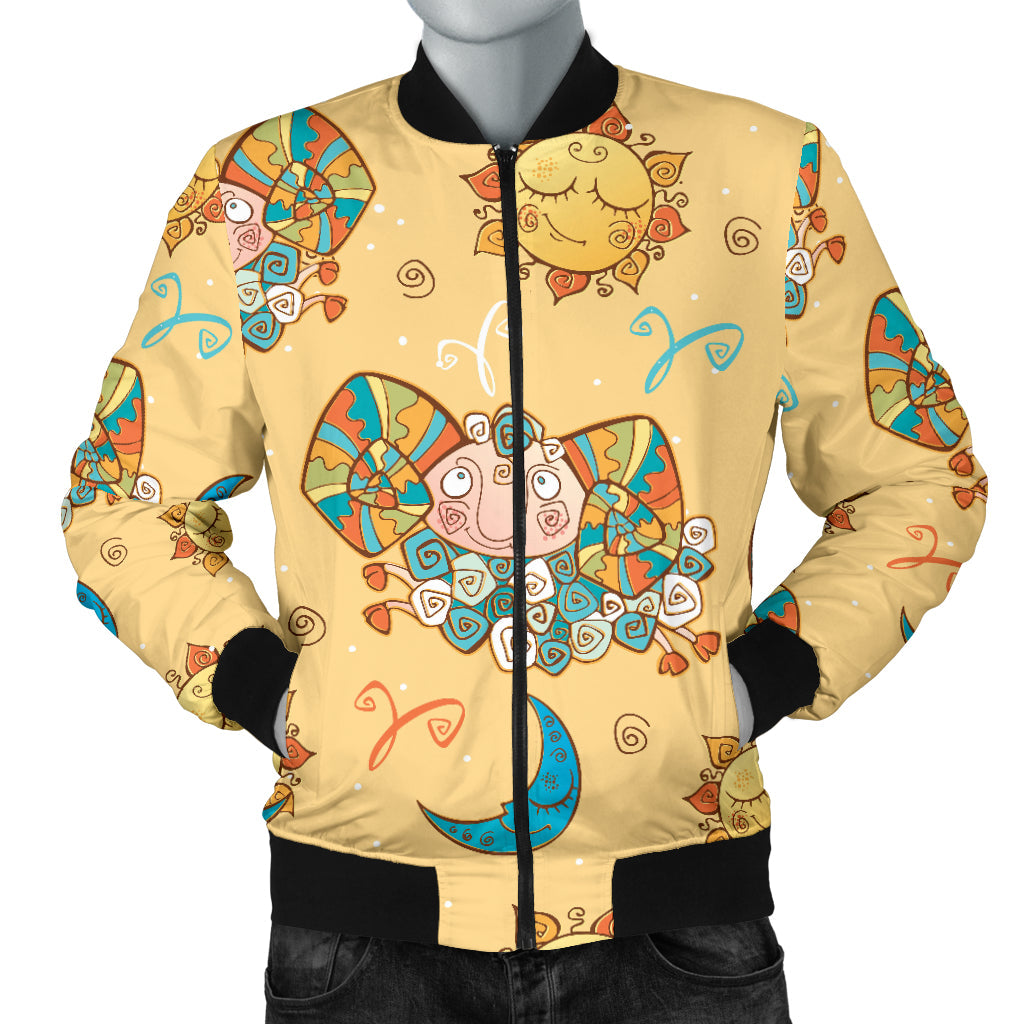 Aries Zodiac Pattern Print Design 03 Men Bomber Jacket
