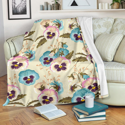 Pansy Pattern Print Design A02 Premium Blanket