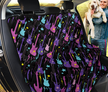 Electric Guitar Pattern Print Design 02 Rear Dog Car Seat Cover Hammock