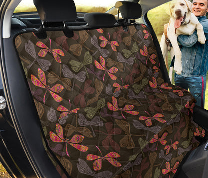 Dragonfly Pattern Print Design 02 Rear Dog Car Seat Cover Hammock