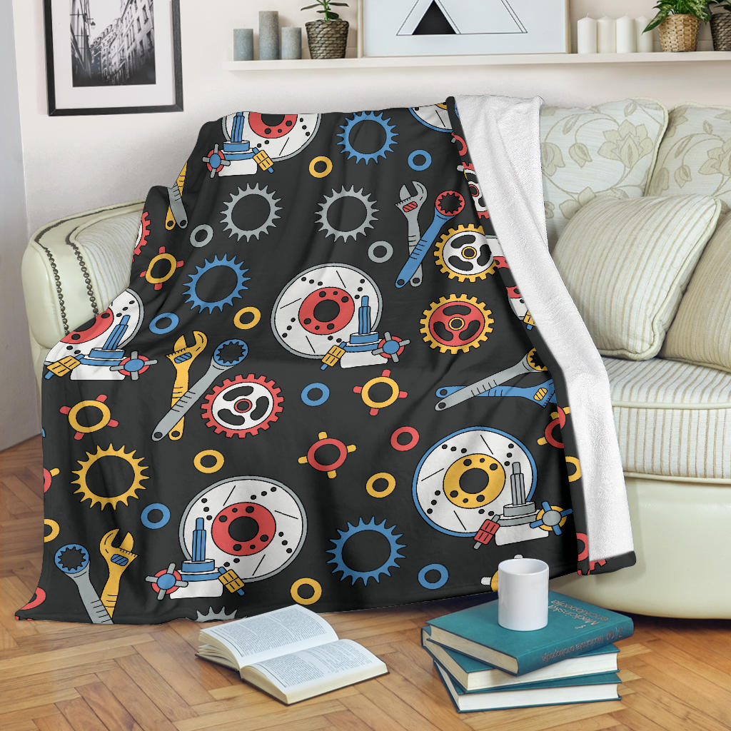 Mechanic Pattern Print Design 01 Premium Blanket