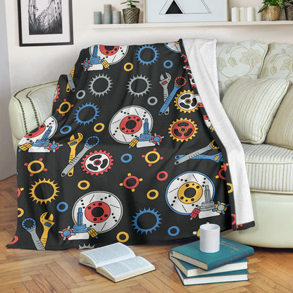 Mechanic Pattern Print Design 01 Premium Blanket