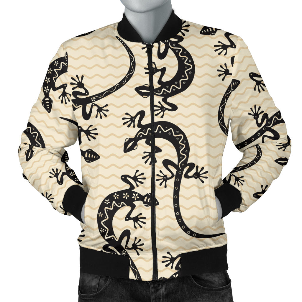lizard Pattern Print Design 02 Men Bomber Jacket