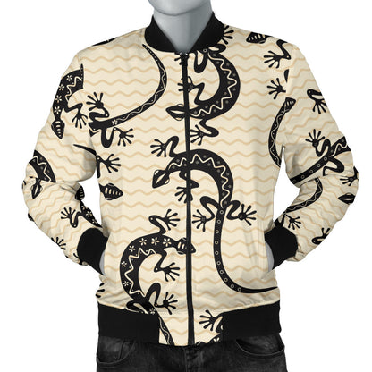 lizard Pattern Print Design 02 Men Bomber Jacket