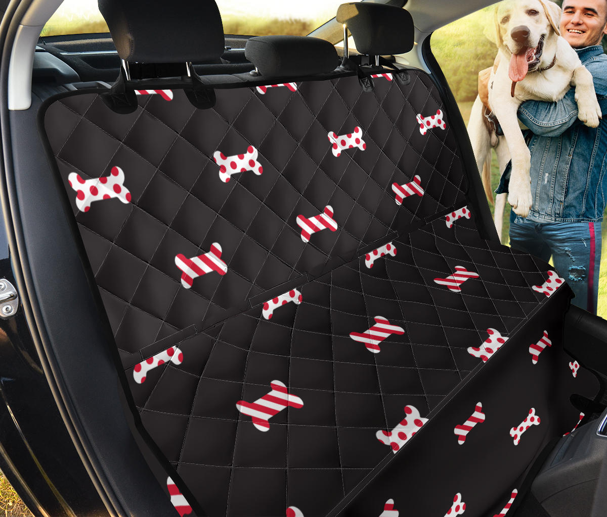 Dog Bone Pattern Print Design 04 Rear Dog Car Seat Cover Hammock