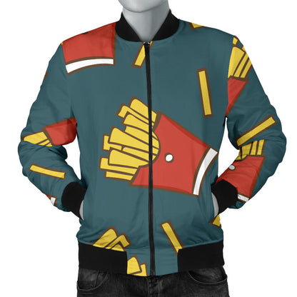 French Fried Pattern Print Design 04 Men Bomber Jacket