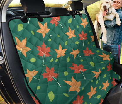 Maple Leaf Pattern Print Design 04 Rear Dog Car Seat Cover Hammock