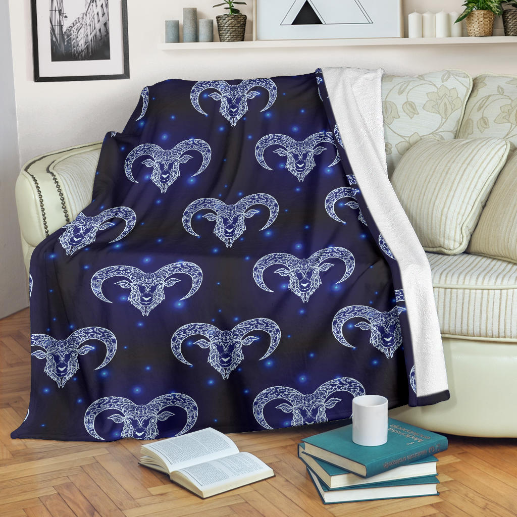 Aries Zodiac Pattern Print Design 01 Premium Blanket
