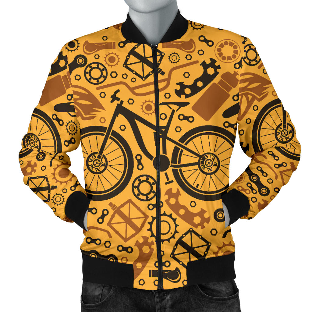 Mountain bike Pattern Print Design 03 Men Bomber Jacket