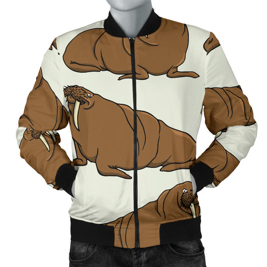 Walrus Pattern Print Design 03 Men Bomber Jacket