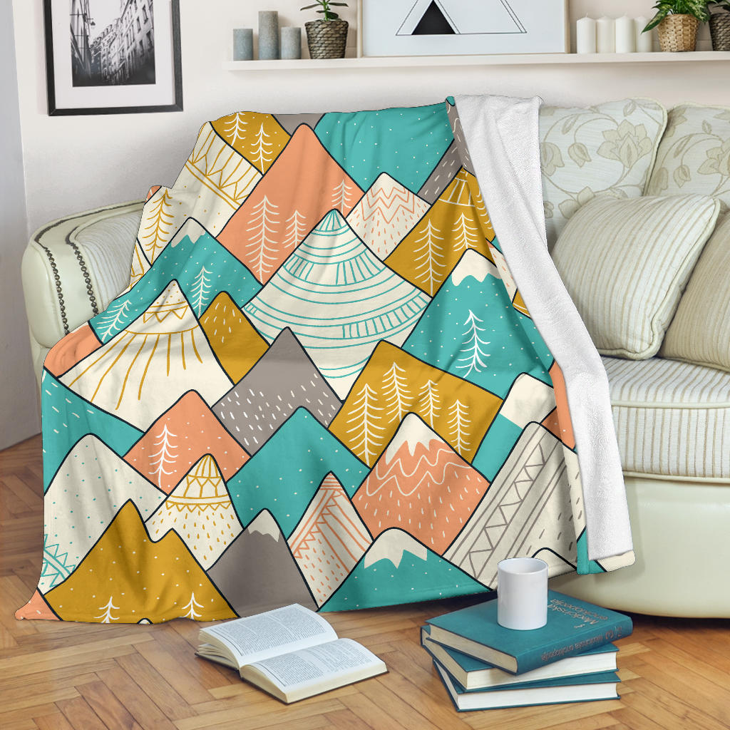 Mountain Pattern Print Design 02 Premium Blanket