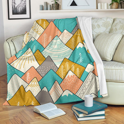 Mountain Pattern Print Design 02 Premium Blanket