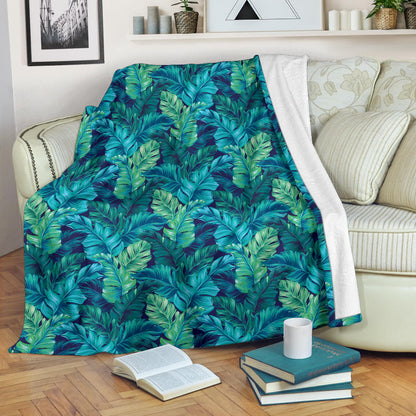 Banana Leaf Pattern Print Design 06 Premium Blanket