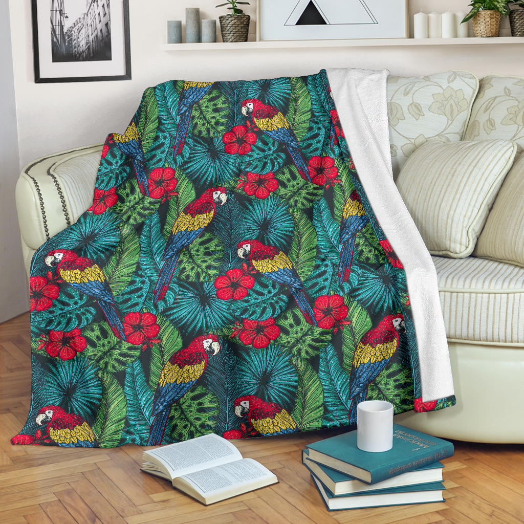 Parrot Pattern Print Design A05 Premium Blanket