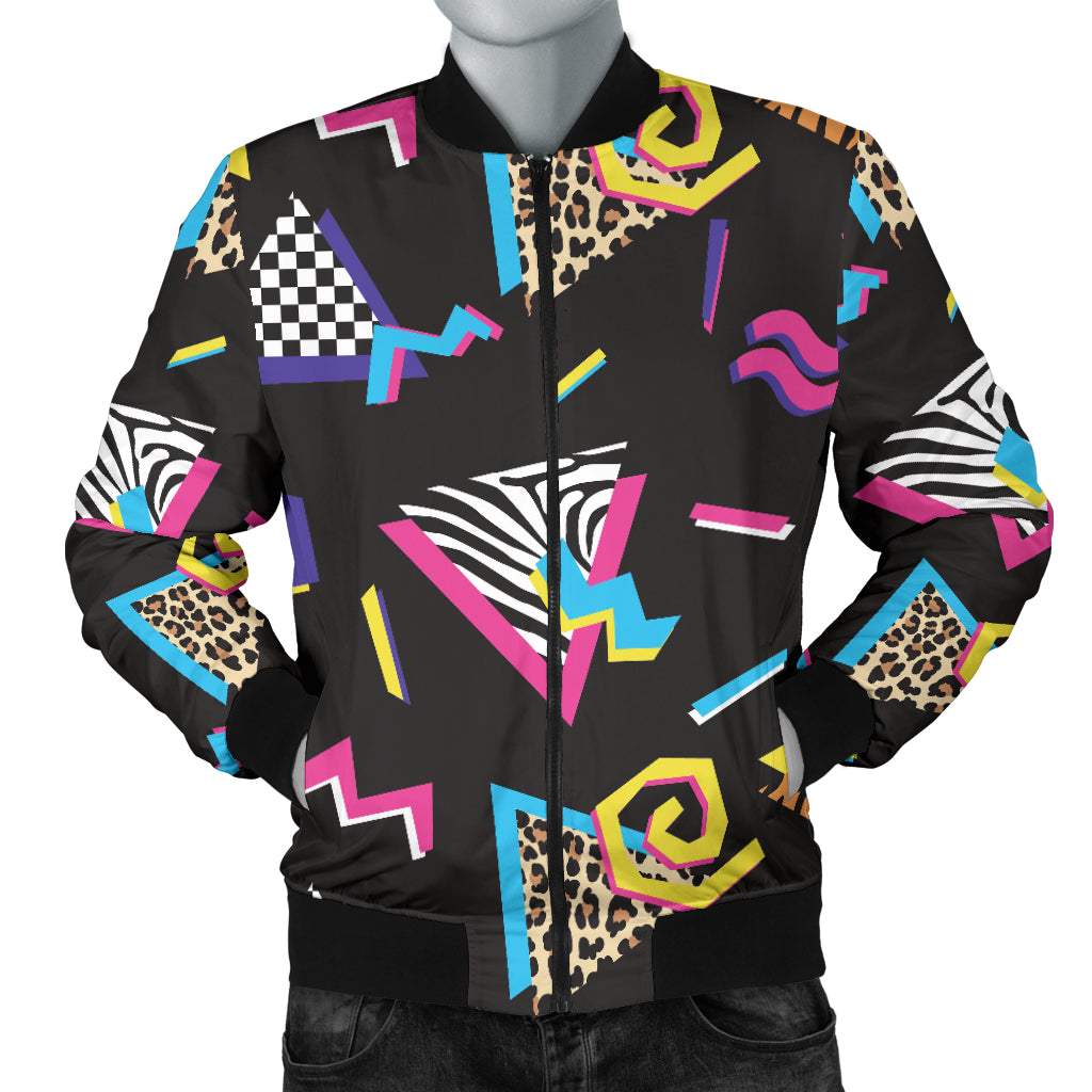 80s Pattern Print Design 3 Men Bomber Jacket