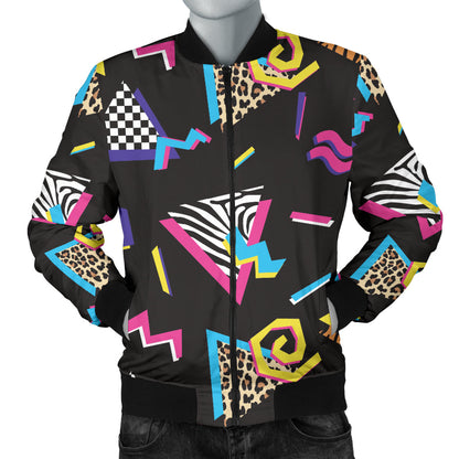 80s Pattern Print Design 3 Men Bomber Jacket