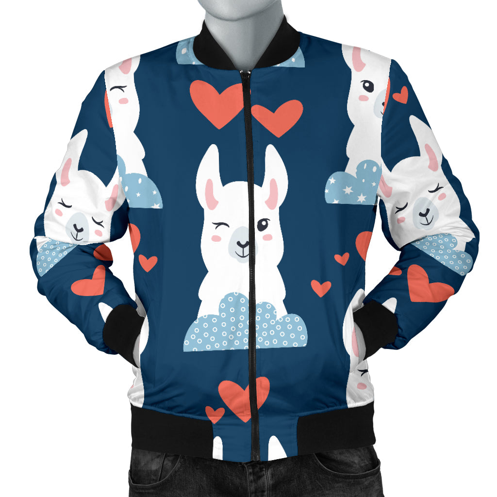 Alpaca Love Pattern Print Design 05 Men Bomber Jacket