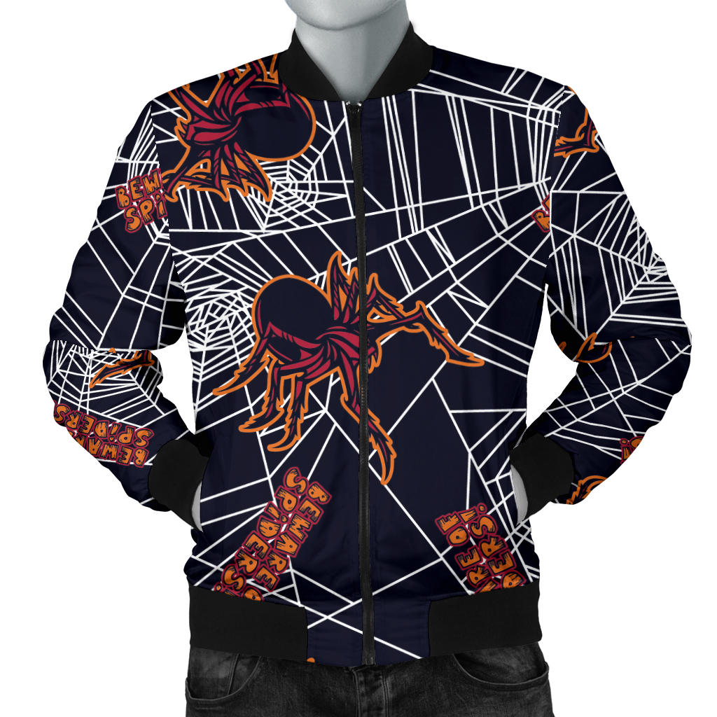 Tarantula Spiderwebs Pattern Print Design 01 Men Bomber Jacket
