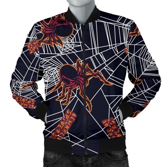 Tarantula Spiderwebs Pattern Print Design 01 Men Bomber Jacket