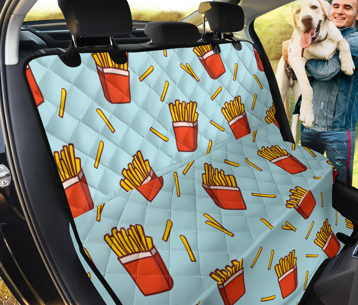 French Fried Pattern Print Design 02 Rear Dog Car Seat Cover Hammock