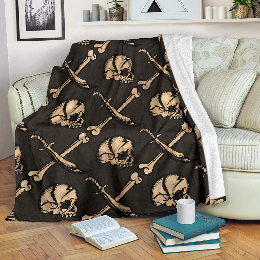 Pirate Pattern Print Design A03 Premium Blanket