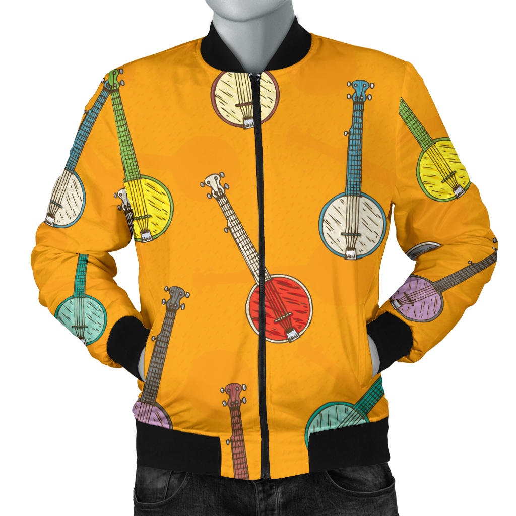 Banjo Pattern Print Design 02 Men Bomber Jacket