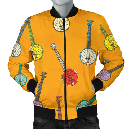 Banjo Pattern Print Design 02 Men Bomber Jacket