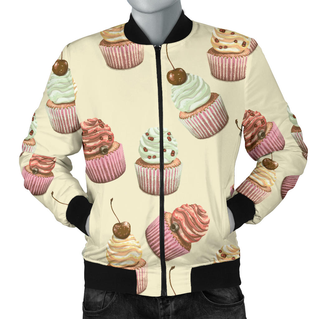 Cupcake Pattern Print Design 04 Men Bomber Jacket