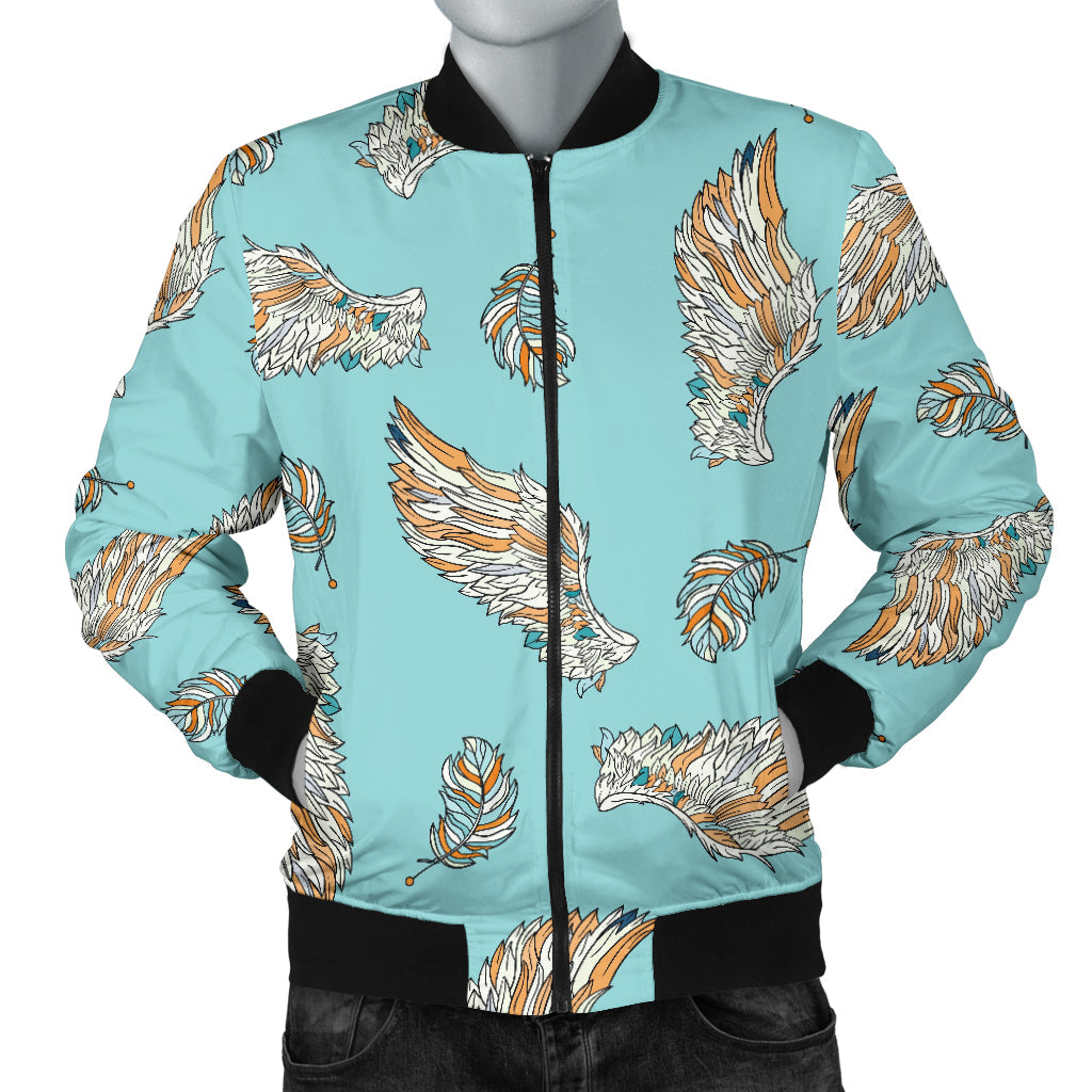 Angel Wings Pattern Print Design 03 Men Bomber Jacket