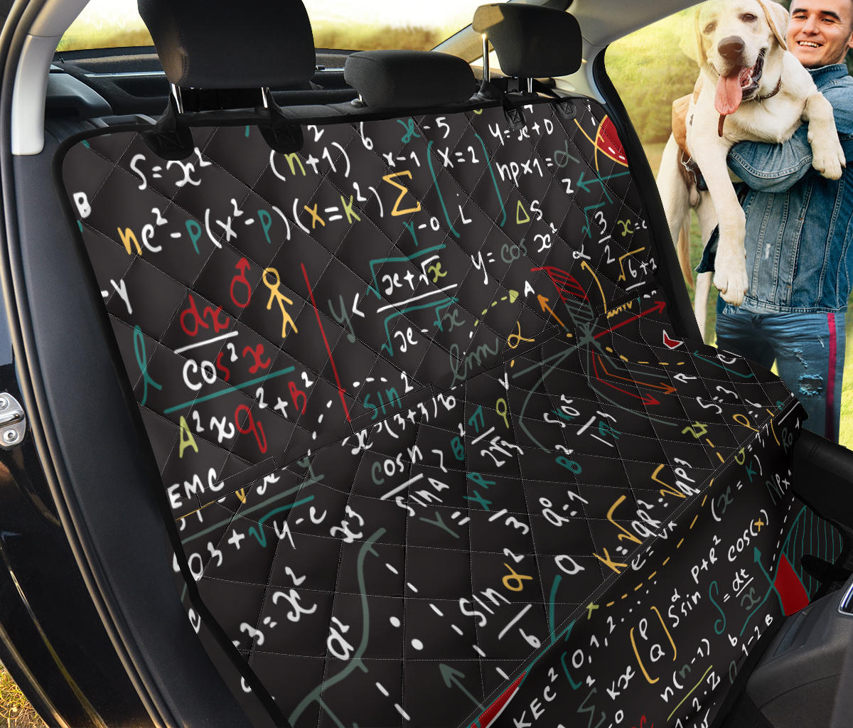 Math Pattern Print Design 04 Rear Dog Car Seat Cover Hammock