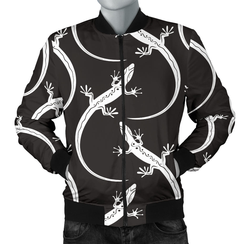 lizard Pattern Print Design 01 Men Bomber Jacket
