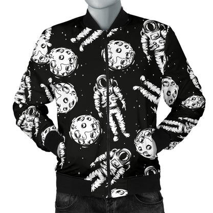 Astronaut Pattern Print Design 03 Men Bomber Jacket