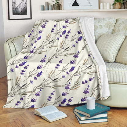 Lavender Pattern Print Design 01 Premium Blanket