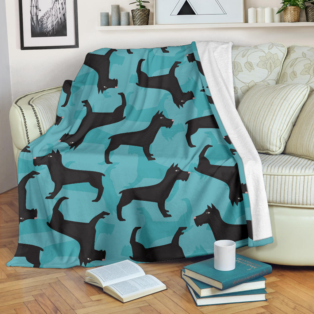 Schnauzers Pattern Print Design A01 Premium Blanket
