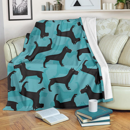 Schnauzers Pattern Print Design A01 Premium Blanket