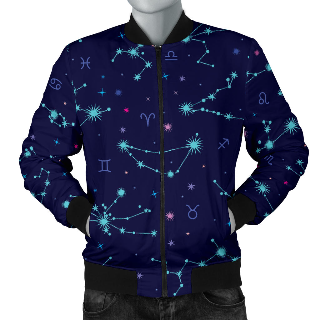 Constellation Pattern Print Design 01 Men Bomber Jacket