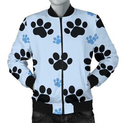 Paw Pattern Print Design A04 Men Bomber Jacket